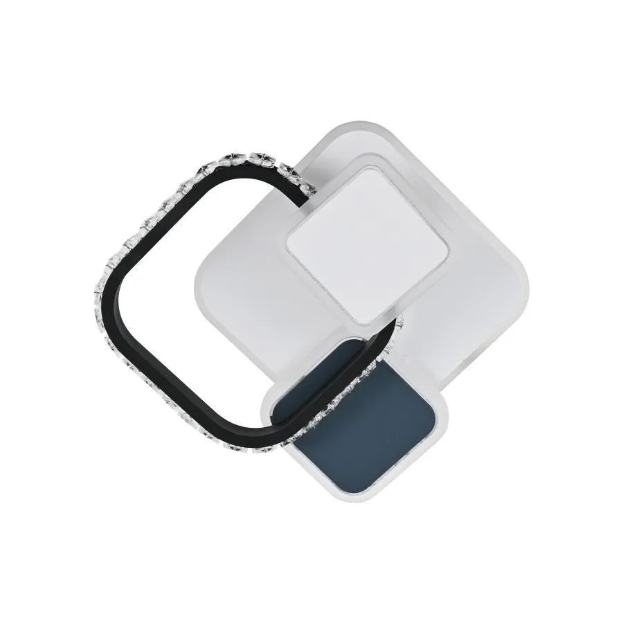 Crystal LED πολυέλαιος GELLA 48W, Τετράγωνο, Κρύο/Ζεστό/Ουδέτερο φως, Λευκός Μαύρος πολυέλαιος LED Προεπιλεγμένος τίτλος Alessandro Design