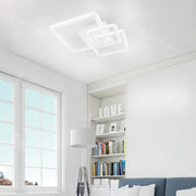 Πολυέλαιος LED με τηλεχειριστήριο FARYDA 120W, 3 Τετράγωνα, Κρύο/Ζεστό/Ουδέτερο φως, Ρυθμιζόμενο, Λευκό