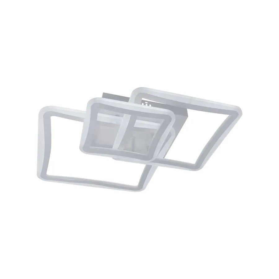 Πολυέλαιος LED με τηλεχειριστήριο FARYDA 120W, 3 Τετράγωνα, Κρύο/Ζεστό/Ουδέτερο φως, Ρυθμιζόμενο, Λευκό
