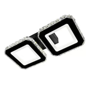 Crystal LED πολυέλαιος QUADRIS 41W, 2 τετράγωνα, Κρύο/Ζεστό/Ουδέτερο φως, Μαύρο Crystal LED Πολυέλαιοι Προεπιλεγμένος τίτλος Alessandro Design