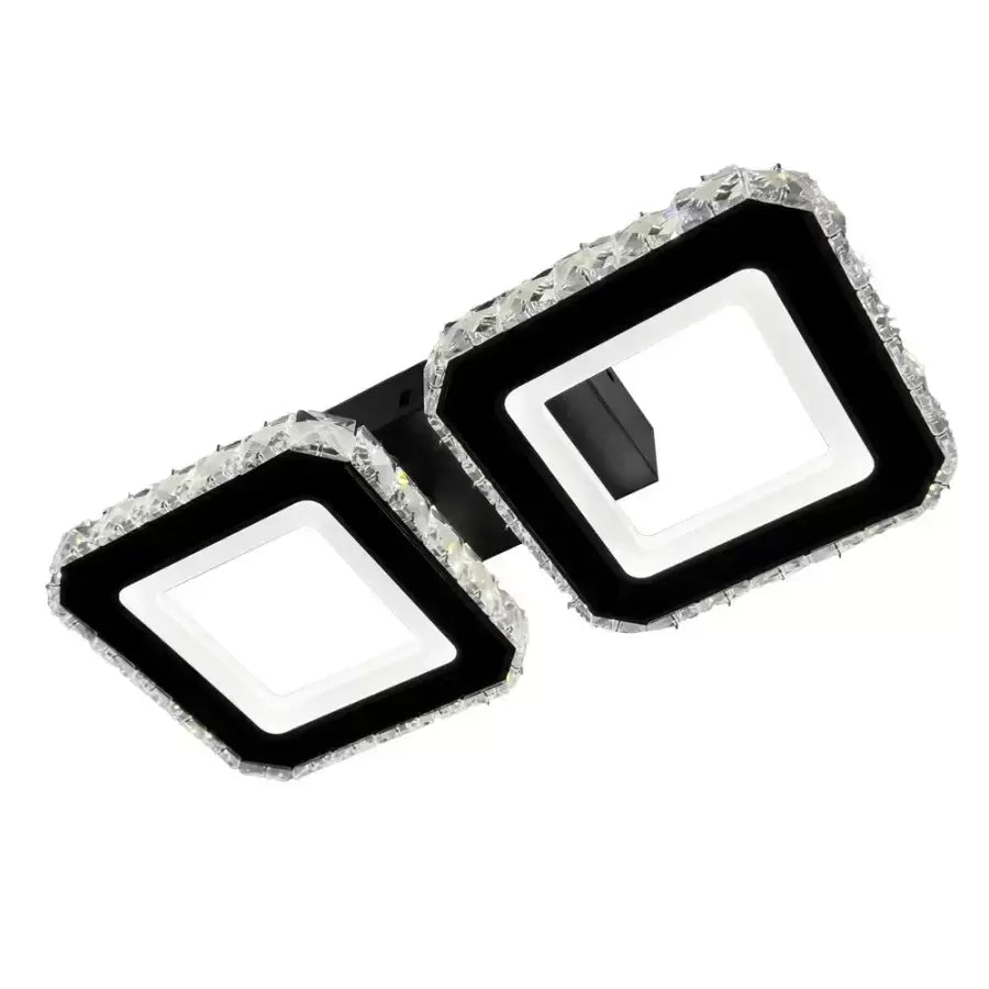 Crystal LED πολυέλαιος QUADRIS 41W, 2 τετράγωνα, Κρύο/Ζεστό/Ουδέτερο φως, Μαύρο Crystal LED Πολυέλαιοι Προεπιλεγμένος τίτλος Alessandro Design