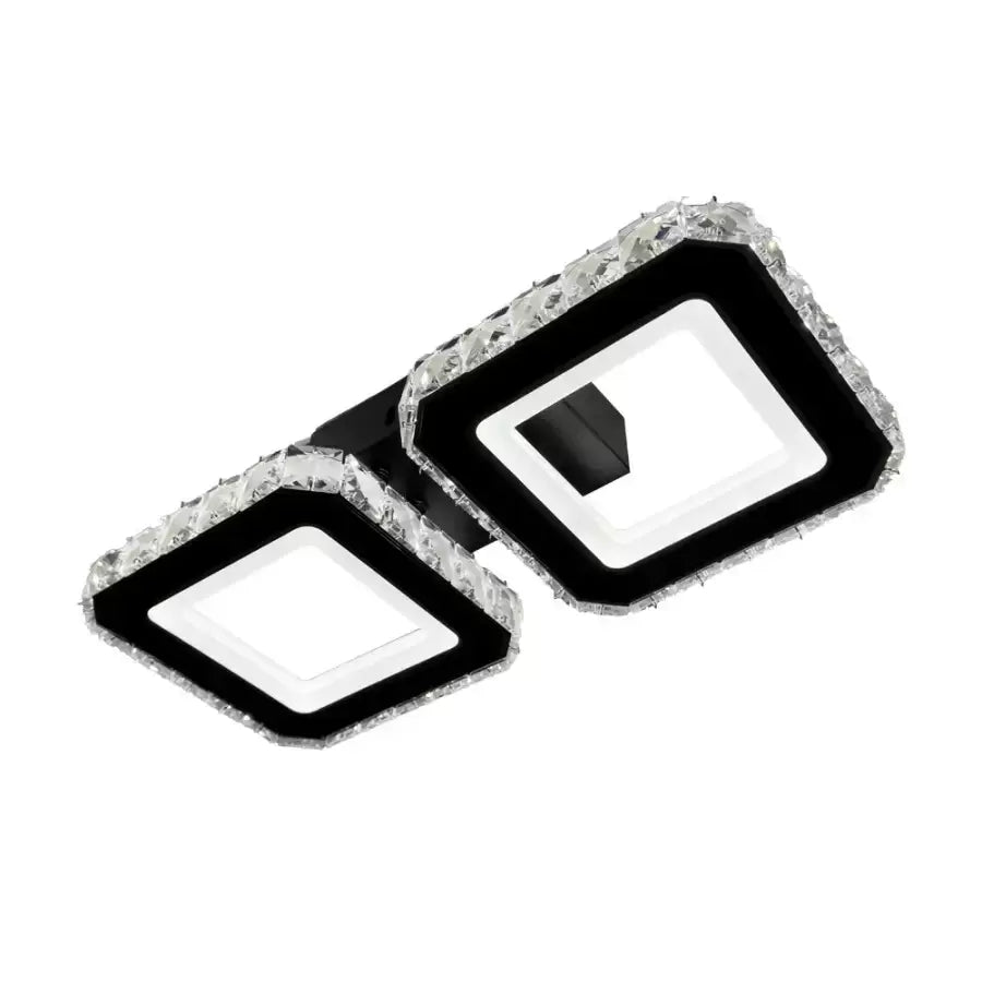 Crystal LED πολυέλαιος QUADRIS 41W, 2 τετράγωνα, Κρύο/Ζεστό/Ουδέτερο φως, Μαύρο Crystal LED Πολυέλαιοι Προεπιλεγμένος τίτλος Alessandro Design