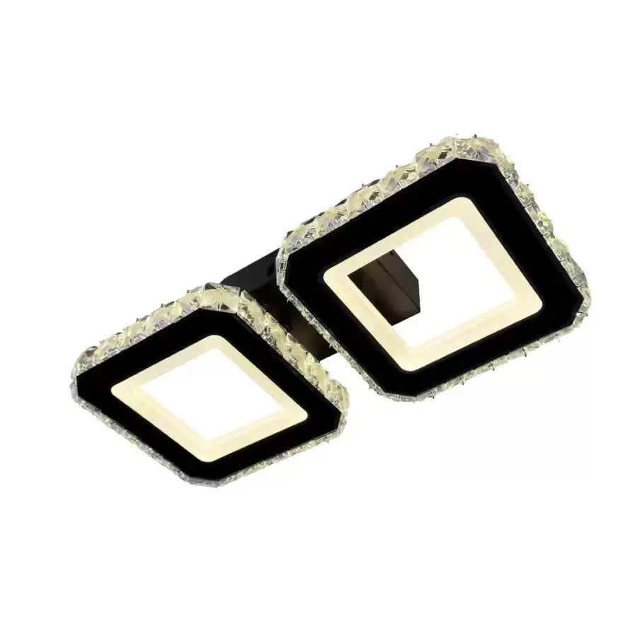 Crystal LED πολυέλαιος QUADRIS 41W, 2 τετράγωνα, Κρύο/Ζεστό/Ουδέτερο φως, Μαύρο Crystal LED Πολυέλαιοι Προεπιλεγμένος τίτλος Alessandro Design