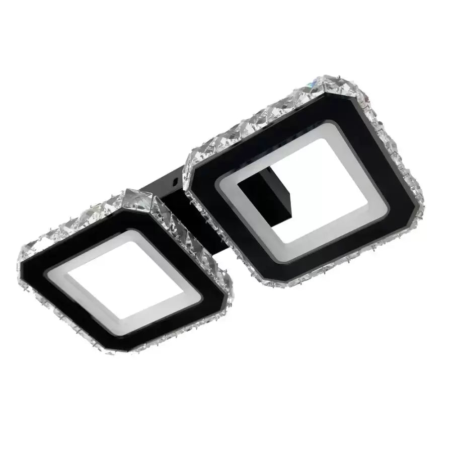 Crystal LED πολυέλαιος QUADRIS 41W, 2 τετράγωνα, Κρύο/Ζεστό/Ουδέτερο φως, Μαύρο Crystal LED Πολυέλαιοι Προεπιλεγμένος τίτλος Alessandro Design