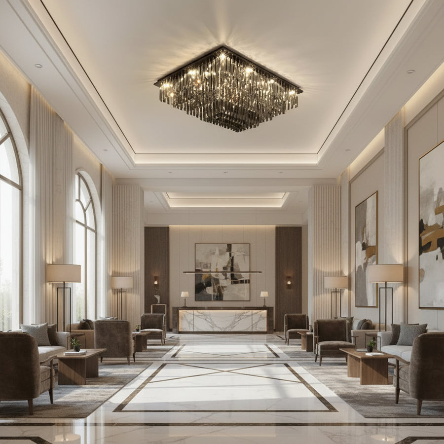Crystal Chandelier, Brady, 14xE14, Rectangular, Grey Crystal Chandeliers Προεπιλεγμένος τίτλος Alessandro Design