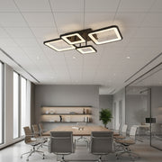 Πολυέλαιος LED με τηλεχειριστήριο MUGE 112W, 4 τετράγωνα, κρύο/θερμό/ουδέτερο φως, ρυθμιζόμενο, μαύροι πολυέλαιοι LED με τηλεχειριστήριο Προεπιλεγμένος τίτλος Alessandro Design