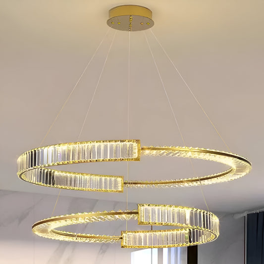 Κρεμαστός κρυστάλλινος πολυέλαιος LED PRISM REGAL 117W, 2 κύκλοι, Κρύο/Ζεστό/Ουδέτερο φως, Ρυθμιζόμενο, Χρυσό, Ρυθμιζόμενο ύψος Κρυστάλλινοι πολυέλαιοι LED Προεπιλεγμένος τίτλος Alessandro Design