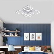 Πολυέλαιος LED με τηλεχειριστήριο FELY 80W, 5 τετράγωνα, κρύο/θερμό/ουδέτερο φως, ρυθμιζόμενο, λευκός πολυέλαιος LED με τηλεχειριστήριο Προεπιλεγμένος τίτλος Alessandro Design