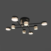 Πολυέλαιος LED με τηλεχειριστήριο JAYSON 57W, 8 Στοιχεία, Κρύο/Ζεστό/Ουδέτερο φως, Ρυθμιζόμενο, Γυαλιστερό μαύρο χρυσό LED Πολυέλαιοι με τηλεχειριστήριο Προεπιλεγμένος τίτλος Alessandro Design