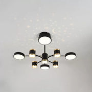 Πολυέλαιος LED με τηλεχειριστήριο NOVA 87W, 8 Στοιχεία, Κρύο/Ζεστό/Ουδέτερο φως, Ρυθμιζόμενο, Μαύρο