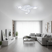 Πολυέλαιος LED με τηλεχειριστήριο IPOMOEA 51W, 3 αστέρια, Κρύο/Ζεστό/Ουδέτερο φως, Ρυθμιζόμενο, Λευκός πολυέλαιος LED με τηλεχειριστήριο Προεπιλεγμένος τίτλος Alessandro Design