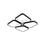 Πολυέλαιος LED με τηλεχειριστήριο DAIKI 69W, 4 τετράγωνα, κρύο/θερμό/ουδέτερο φως, ρυθμιζόμενο, μαύροι πολυέλαιοι LED με τηλεχειριστήριο Προεπιλεγμένος τίτλος Alessandro Design