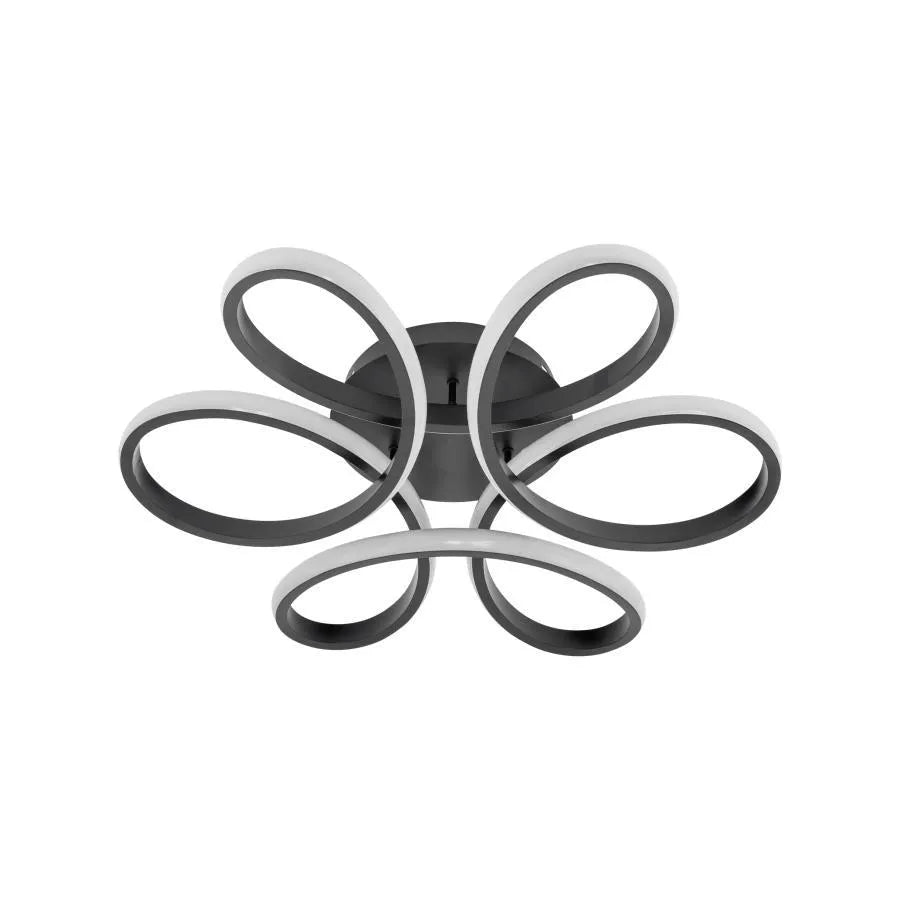 Πολυέλαιος LED με τηλεχειριστήριο ELON 120W, Κυματιστός, Κρύος/Ζεστός/Ουδέτερος φωτισμός, Ρυθμιζόμενος, Μαύροι πολυέλαιοι LED με τηλεχειριστήριο Προεπιλεγμένος τίτλος Alessandro Design
