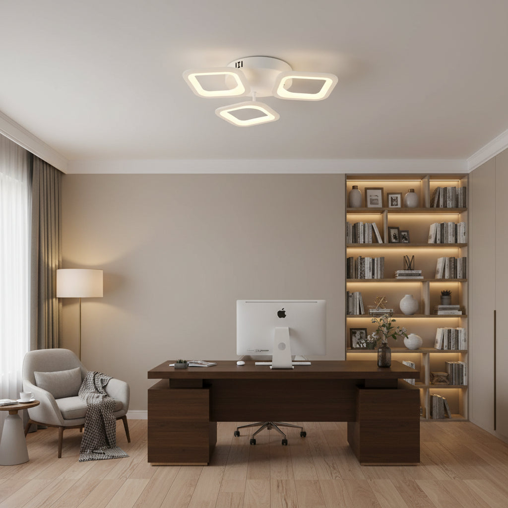 Πολυέλαιος LED ERIKA 20W, 3 τετράγωνα, ουδέτερο φως 4000k, Λευκό, μέταλλο και ακρυλικό εφαρμοσμένο πολυέλαιοι LED Προεπιλεγμένος τίτλος Alessandro Design