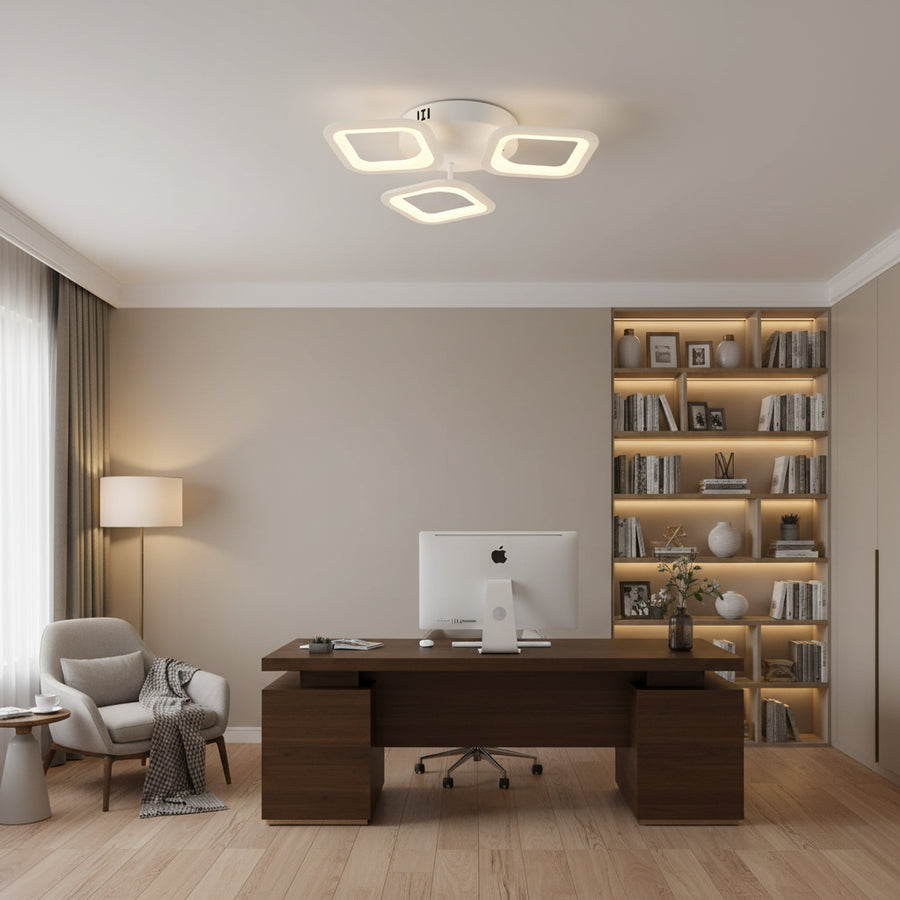 Πολυέλαιος LED ERIKA 20W, 3 τετράγωνα, ουδέτερο φως 4000k, Λευκό, μέταλλο και ακρυλικό εφαρμοσμένο πολυέλαιοι LED Προεπιλεγμένος τίτλος Alessandro Design