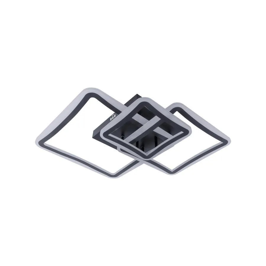 Πολυέλαιος LED με τηλεχειριστήριο FARYDA 120W, 3 τετράγωνα, κρύο/θερμό/ουδέτερο φως, ρυθμιζόμενο, μαύροι πολυέλαιοι LED με τηλεχειριστήριο Προεπιλεγμένος τίτλος Alessandro Design