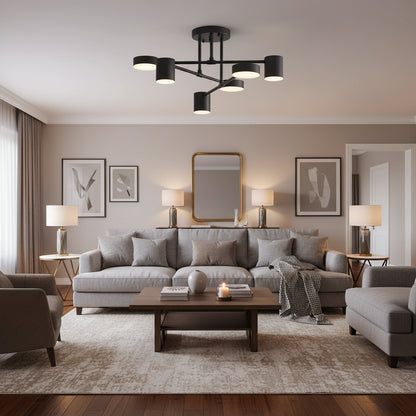 Πολυέλαιος LED GALIOS 26W, 6 Στοιχεία, Κρύο/Ζεστό/Ουδέτερο φως, Μαύρο