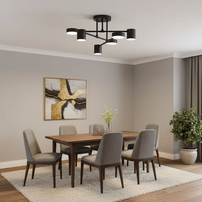 Πολυέλαιος LED GALIOS 26W, 6 Στοιχεία, Κρύο/Ζεστό/Ουδέτερο φως, Μαύρο