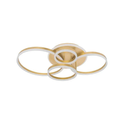Πολυέλαιος LED με τηλεχειριστήριο LYRA 220W, 4 κύκλοι, κρύο/θερμό/ουδέτερο φως, ρυθμιζόμενο, βουρτσισμένο χρυσό Πολυέλαιοι LED με τηλεχειριστήριο Προεπιλεγμένος τίτλος Alessandro Design