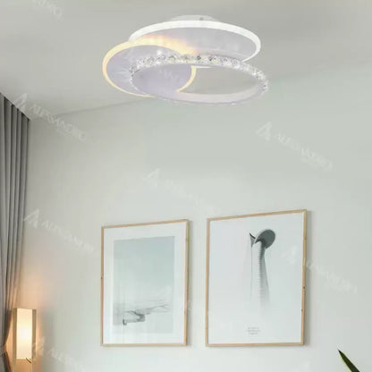 Φωτιστικό οροφής LED με κρύσταλλο HOLLANCE 24W, 3 Στοιχεία, Κρύο/Ζεστό/Ουδέτερο φως, Λευκό