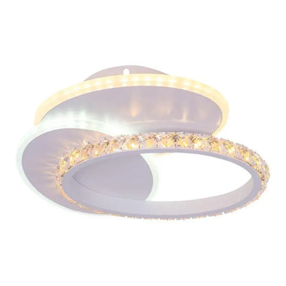 Φωτιστικό οροφής LED με κρύσταλλο HOLLANCE 24W, 3 Στοιχεία, Κρύο/Ζεστό/Ουδέτερο φως, Λευκό