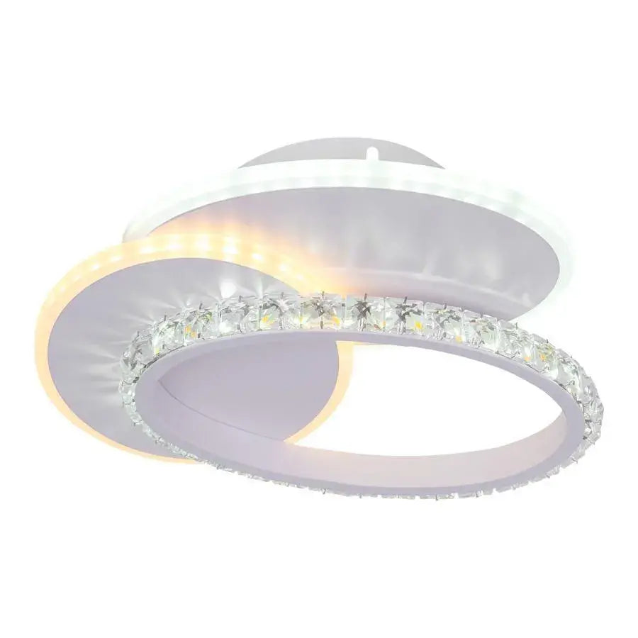 Φωτιστικό οροφής LED με κρύσταλλο HOLLANCE 24W, 3 Στοιχεία, Κρύο/Ζεστό/Ουδέτερο φως, Λευκό