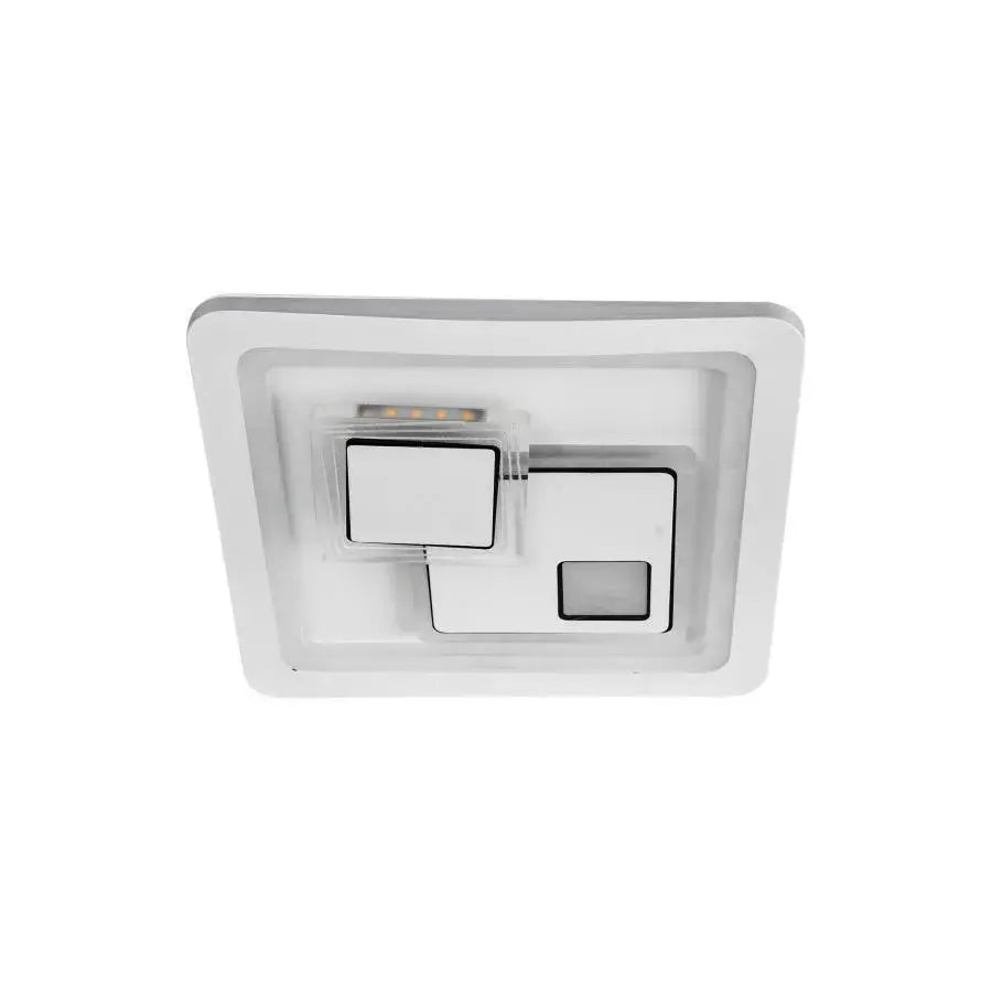 Πολυέλαιος LED KEREN 33W, Τετράγωνο, Κρύο/Ζεστό/Ουδέτερο φως 3000K/4000K/6000K, Λευκό, Μεταλλικό και Ακρυλικό LED Πολυέλαιοι Προεπιλεγμένος τίτλος Alessandro Design