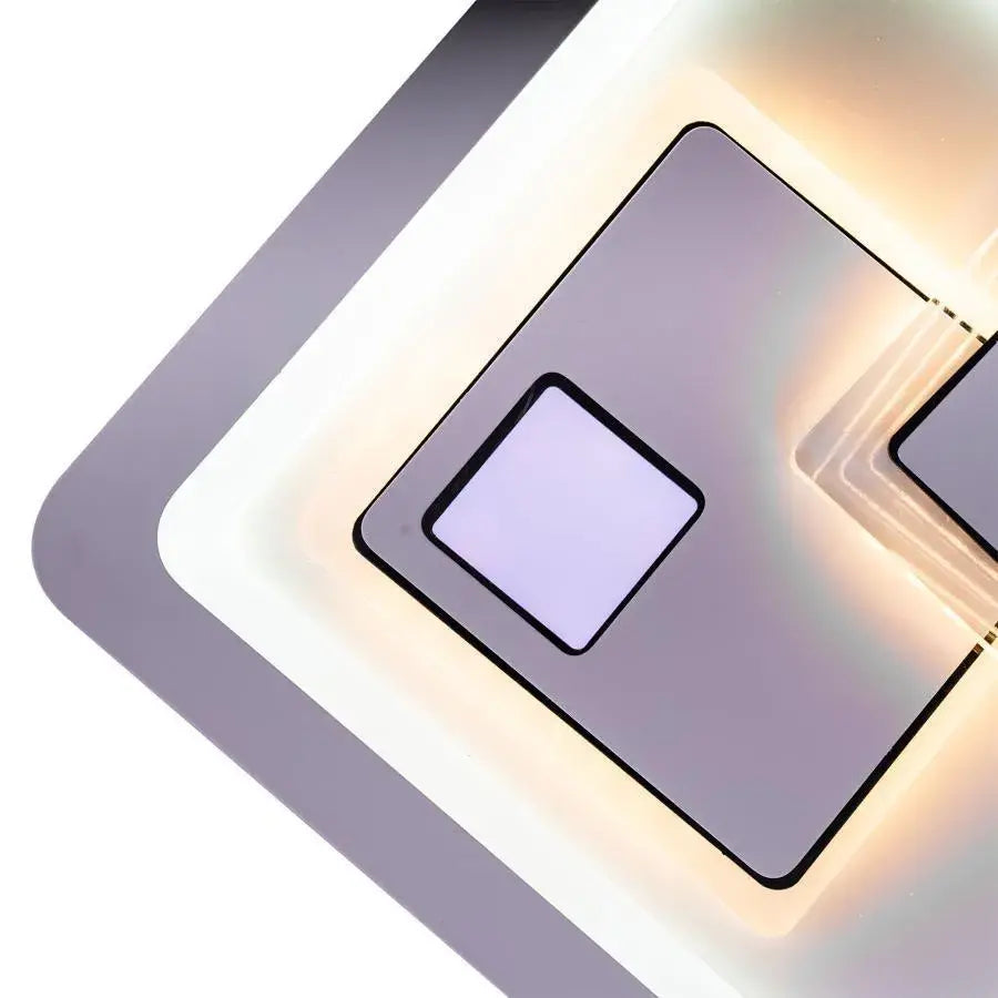 Πολυέλαιος LED KEREN 33W, Τετράγωνο, Κρύο/Ζεστό/Ουδέτερο φως 3000K/4000K/6000K, Λευκό, Μεταλλικό και Ακρυλικό LED Πολυέλαιοι Προεπιλεγμένος τίτλος Alessandro Design