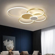 Πολυέλαιος LED με τηλεχειριστήριο KILLIAN 74W, 6 κύκλοι, κρύο/θερμό/ουδέτερο φως, ρυθμιζόμενο, χρυσό λευκό πολυέλαιοι LED με τηλεχειριστήριο Προεπιλεγμένος τίτλος Alessandro Design