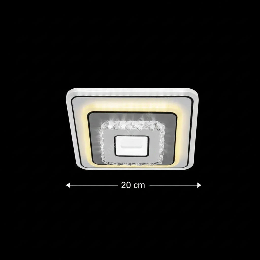 Crystal LED πολυέλαιος MITA 39W, 20x20cm, Τετράγωνο, Κρύο/Ζεστό/Ουδέτερο φως, Λευκοί πολυέλαιοι LED Προεπιλεγμένος τίτλος Alessandro Design
