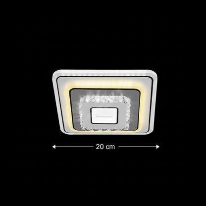 Crystal LED πολυέλαιος MITA 39W, 20x20cm, Τετράγωνο, Κρύο/Ζεστό/Ουδέτερο φως, Λευκοί πολυέλαιοι LED Προεπιλεγμένος τίτλος Alessandro Design
