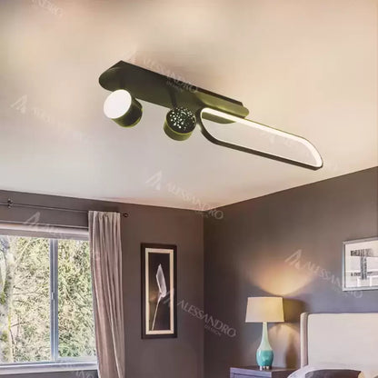 Πολυέλαιος LED MEISSUN 44W, Γραμμικό, Κρύο/Ζεστό/Ουδέτερο φως, Μαύρο LED Πολυέλαιος Προεπιλεγμένος τίτλος Alessandro Design