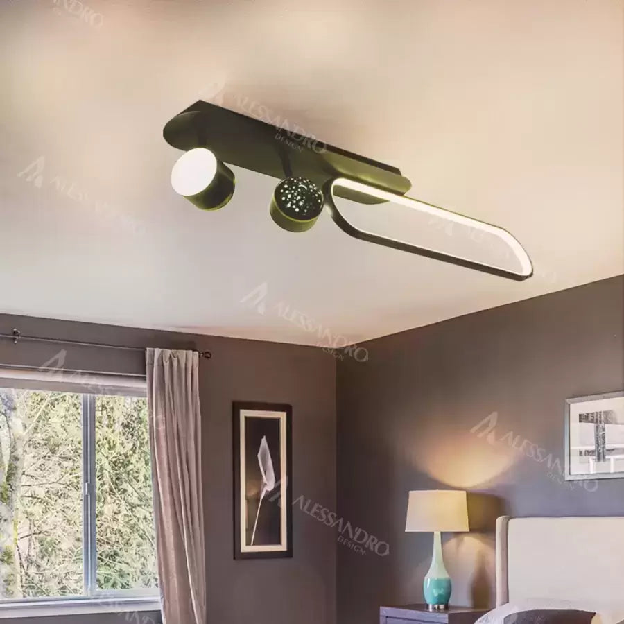 Πολυέλαιος LED MEISSUN 44W, Γραμμικό, Κρύο/Ζεστό/Ουδέτερο φως, Μαύρο LED Πολυέλαιος Προεπιλεγμένος τίτλος Alessandro Design