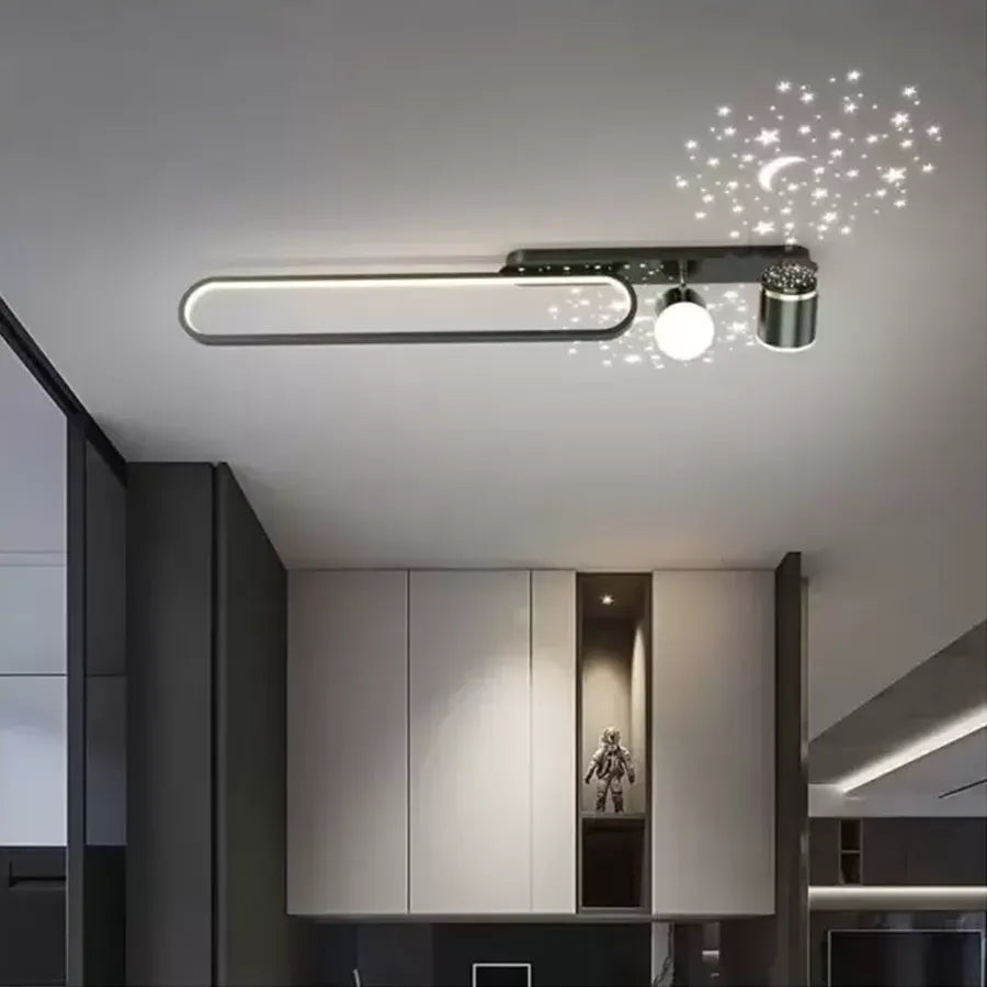 Πολυέλαιος LED MEISSUN 44W, Γραμμικό, Κρύο/Ζεστό/Ουδέτερο φως, Μαύρο LED Πολυέλαιος Προεπιλεγμένος τίτλος Alessandro Design