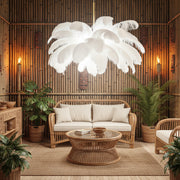 Minoss Modern Chandelier, 8W, Cold Light 6000K, Diameter 75 cm, Feathers, White Modern Chandeliers Προεπιλεγμένος τίτλος Alessandro Design
