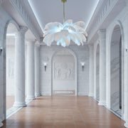 Minoss Modern Chandelier, 8W, Cold Light 6000K, Diameter 75 cm, Feathers, White Modern Chandeliers Προεπιλεγμένος τίτλος Alessandro Design