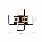 Πολυέλαιος LED με τηλεχειριστήριο ELLA 120W, 6 τετράγωνα, κρύο/θερμό/ουδέτερο φως, ρυθμιζόμενο, μαύρο, μεταλλικό και ακρυλικό πολυέλαιοι LED με τηλεχειριστήριο Προεπιλεγμένος τίτλος Alessandro Design