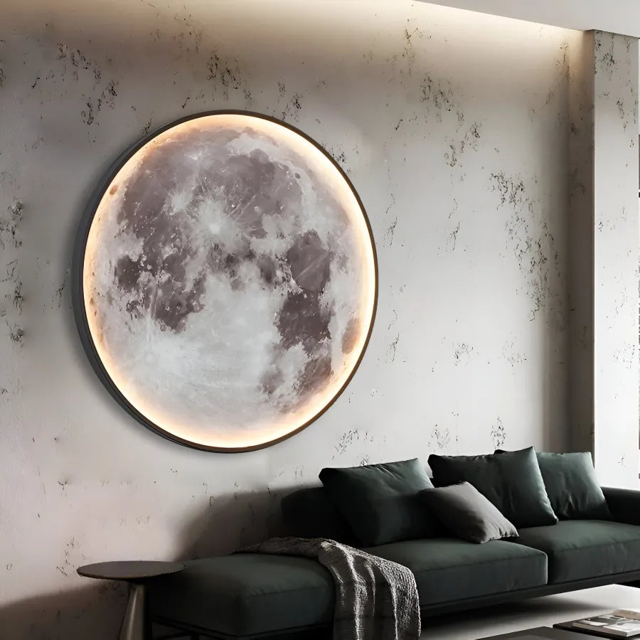 Moon Διακοσμητικό φωτιστικό τοίχου LED 54W Διάμετρος 80CM Ζεστό ουδέτερο κρύο φως 3000/4000/6000K LED Πολυέλαιοι με τηλεχειριστήριο Προεπιλεγμένος τίτλος Alessandro Design