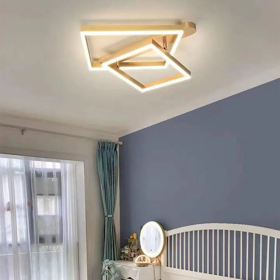 Πολυέλαιος LED με τηλεχειριστήριο PAPINI 112W, 2 τετράγωνα, κρύο/θερμό/ουδέτερο φως, ρυθμιζόμενο, λαμπερό χρυσό LED πολυέλαιοι με τηλεχειριστήριο Προεπιλεγμένος τίτλος Alessandro Design