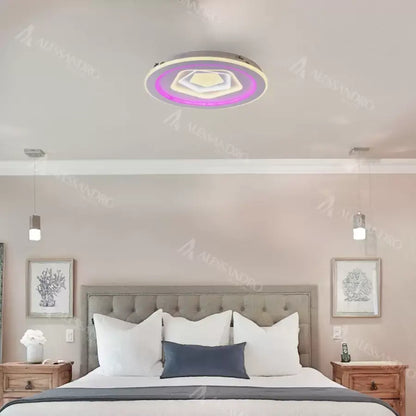 Πολυέλαιος LED με τηλεχειριστήριο MEIRA RGB, 180W, Κρύο/Ζεστό/Ουδέτερο φως, Ρυθμιζόμενο, Λευκοί πολυέλαιοι LED με τηλεχειριστήριο Προεπιλεγμένος τίτλος Alessandro Design