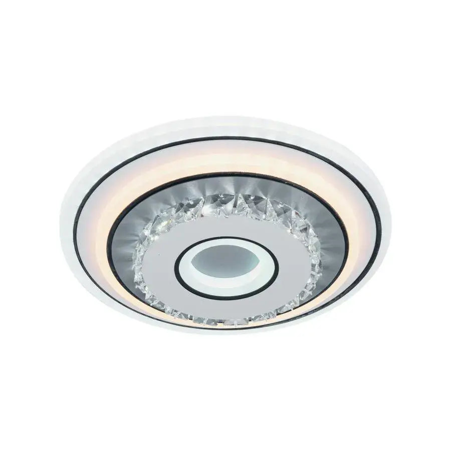 LED κρυστάλλινος πολυέλαιος SERILDA 40W, Διάμετρος 20cm, Κρύο/Ζεστό/Ουδέτερο φως, Λευκό