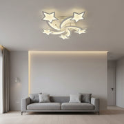 Πολυέλαιος LED με τηλεχειριστήριο IPOMOEA 85W, 5 αστέρια, Κρύο/Ζεστό/Ουδέτερο φως, Ρυθμιζόμενο, Λευκός πολυέλαιος LED με τηλεχειριστήριο Προεπιλεγμένος τίτλος Alessandro Design