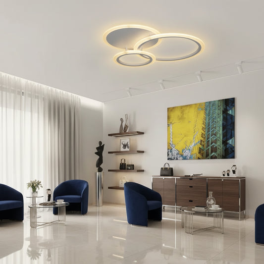 Πολυέλαιος LED με τηλεχειριστήριο LUCY 45W, 3 κύκλοι, κρύο/θερμ/ουδέτερο φως, ρυθμιζόμενο, λευκός πολυέλαιος LED με τηλεχειριστήριο Προεπιλεγμένος τίτλος Alessandro Design