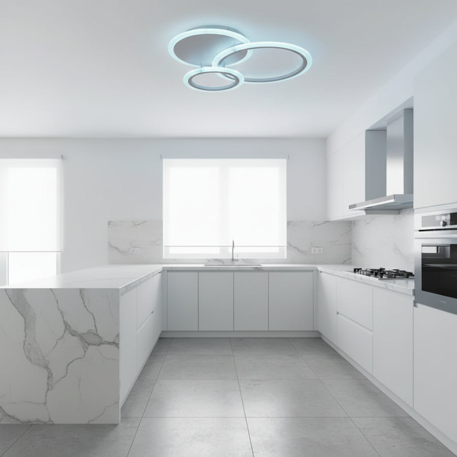 Πολυέλαιος LED με τηλεχειριστήριο LUCY 45W, 3 κύκλοι, κρύο/θερμ/ουδέτερο φως, ρυθμιζόμενο, λευκός πολυέλαιος LED με τηλεχειριστήριο Προεπιλεγμένος τίτλος Alessandro Design