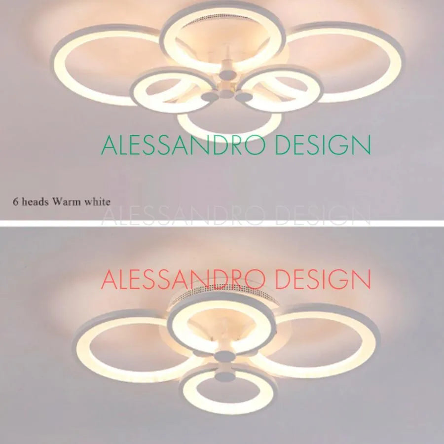 Πολυέλαιος LED με τηλεχειριστήριο ALANI 52W, 4 κύκλοι, κρύο/θερμ/ουδέτερο φως, ρυθμιζόμενο, λευκός πολυέλαιος LED με τηλεχειριστήριο Προεπιλεγμένος τίτλος Alessandro Design
