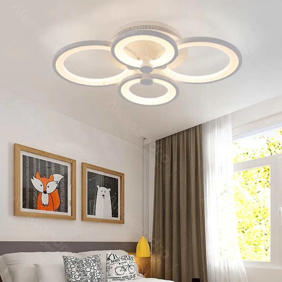 Πολυέλαιος LED με τηλεχειριστήριο ALANI 52W, 4 κύκλοι, κρύο/θερμ/ουδέτερο φως, ρυθμιζόμενο, λευκός πολυέλαιος LED με τηλεχειριστήριο Προεπιλεγμένος τίτλος Alessandro Design
