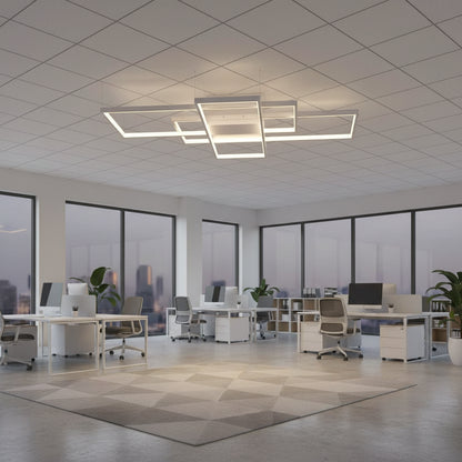 Πολυέλαιος LED με τηλεχειριστήριο LANDEN 84W, 3 Στοιχεία, Κρύο/Ζεστό/Ουδέτερο φως, Ρυθμιζόμενο, Λευκοί πολυέλαιοι LED με τηλεχειριστήριο Προεπιλεγμένος τίτλος Alessandro Design