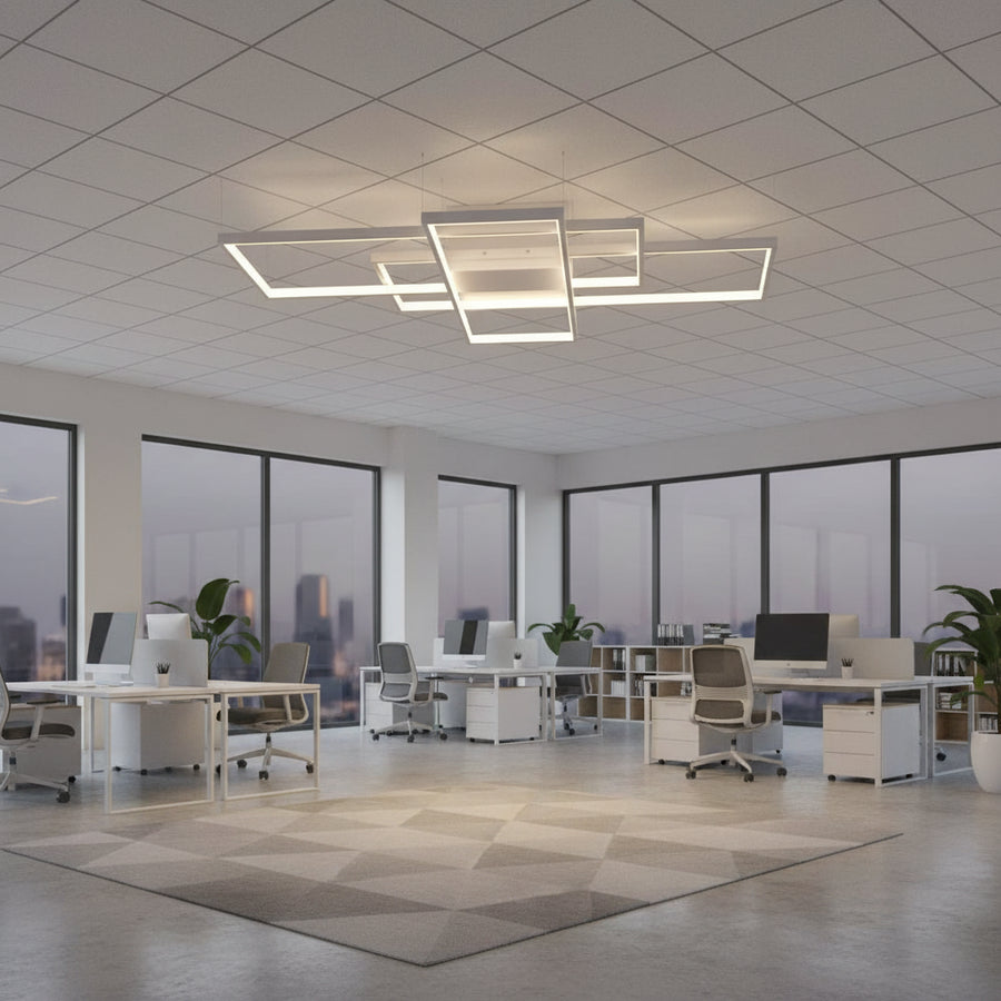 Πολυέλαιος LED με τηλεχειριστήριο LANDEN 84W, 3 Στοιχεία, Κρύο/Ζεστό/Ουδέτερο φως, Ρυθμιζόμενο, Λευκοί πολυέλαιοι LED με τηλεχειριστήριο Προεπιλεγμένος τίτλος Alessandro Design