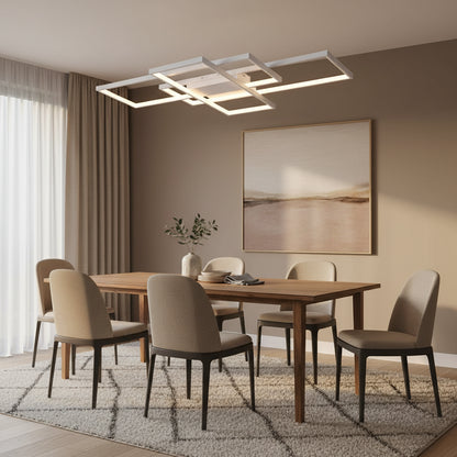 Πολυέλαιος LED με τηλεχειριστήριο LANDEN 84W, 3 Στοιχεία, Κρύο/Ζεστό/Ουδέτερο φως, Ρυθμιζόμενο, Λευκοί πολυέλαιοι LED με τηλεχειριστήριο Προεπιλεγμένος τίτλος Alessandro Design