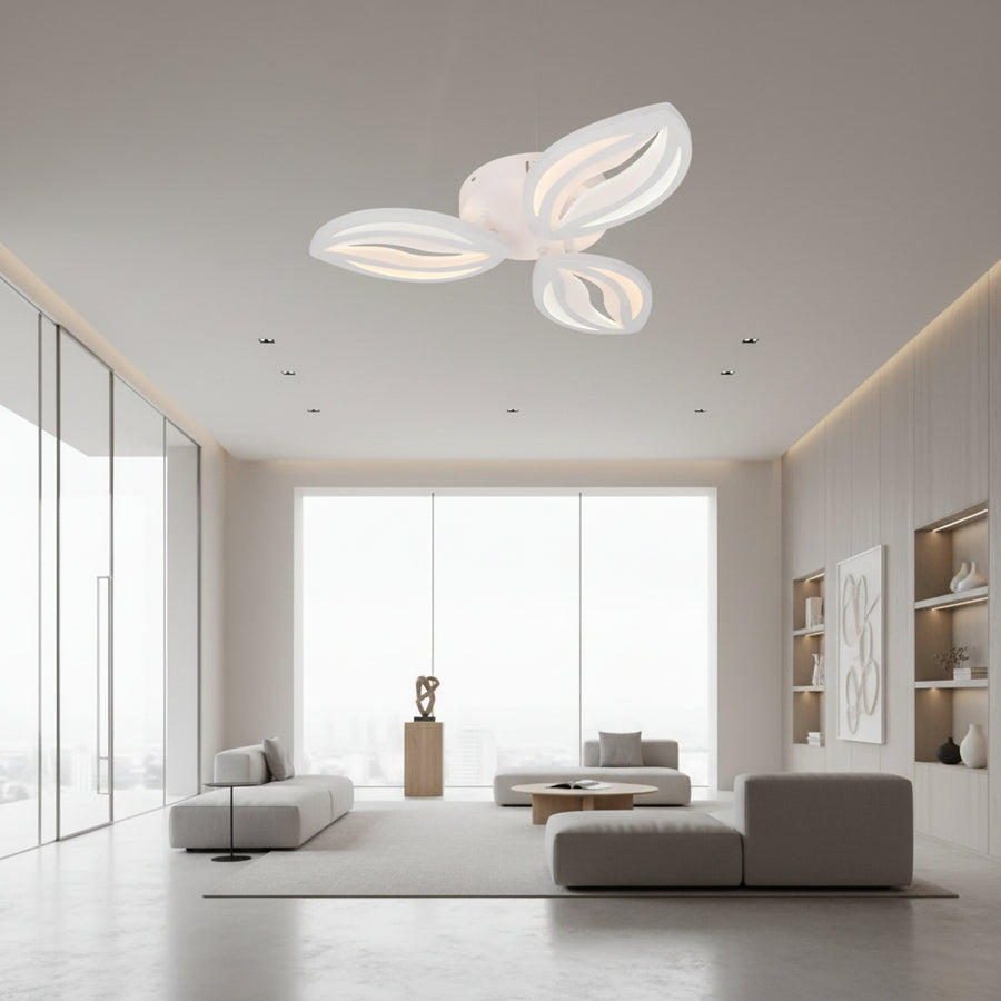 Πολυέλαιος LED με τηλεχειριστήριο ORCHID 40W, 3 πέταλα, κρύο/θερμό/ουδέτερο φως, ρυθμιζόμενο, λευκός πολυέλαιος LED με τηλεχειριστήριο Προεπιλεγμένος τίτλος Alessandro Design